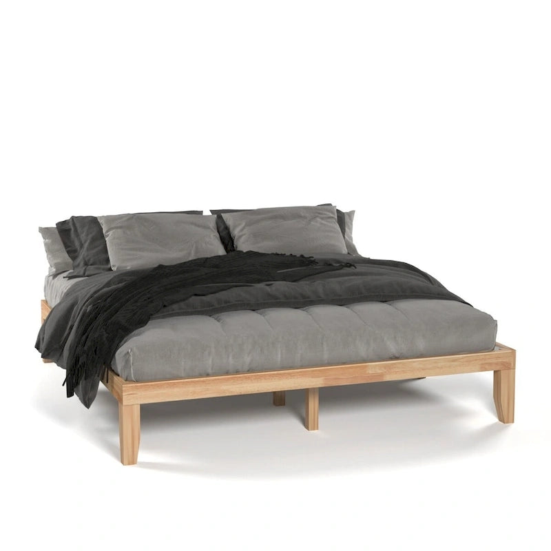 Costway Letto King Size 14 con Struttura in Legno e Doghe in Legno
