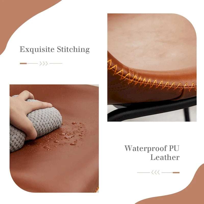 Sweetcrispy 30 Sgabelli da bar altezza bancone, moderni sgabelli alti in ecopelle con schienale e gambe in metallo, set da 2