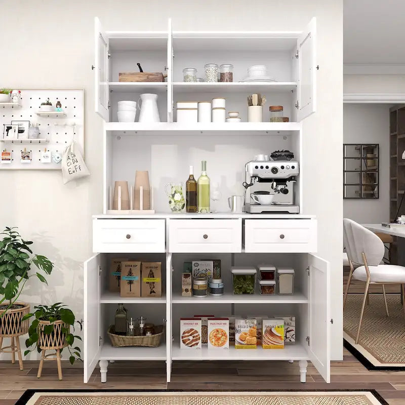 Gymax 77 Mobile Dispensa da Cucina Alta con Luci LED e