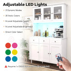 Gymax 77 Mobile Dispensa da Cucina Alta con Luci LED e