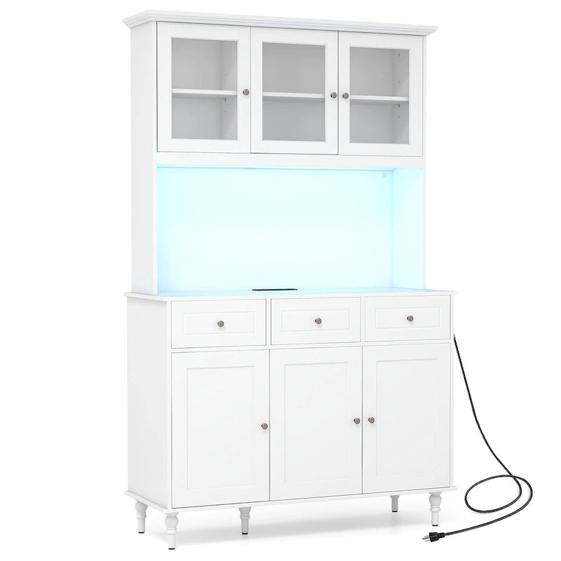 Gymax 77 Mobile Dispensa da Cucina Alta con Luci LED e