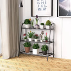 Costway Portapiante a 3 Ripiani in Metallo Scaffale per Fiori Espositore