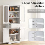 Mobile bagno alto 63" Costway con ante in vetro temperato regolabile - Vedi dettagli