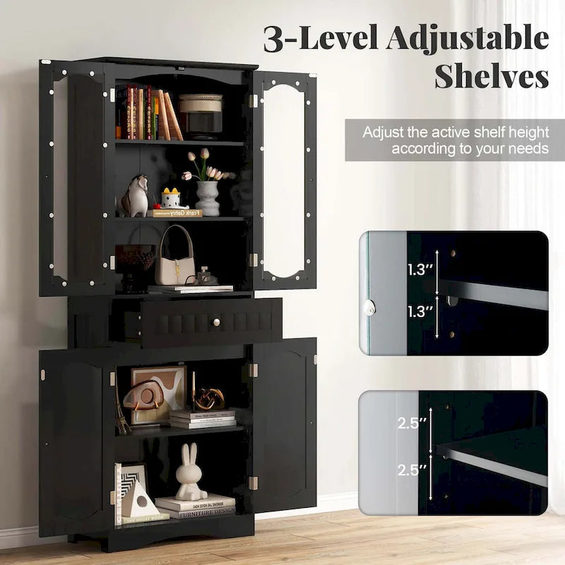 Mobile bagno alto 63" Costway con ante in vetro temperato regolabile - Vedi dettagli