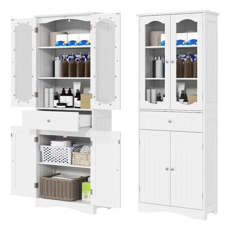 Mobile bagno alto 63" Costway con ante in vetro temperato regolabile - Vedi dettagli