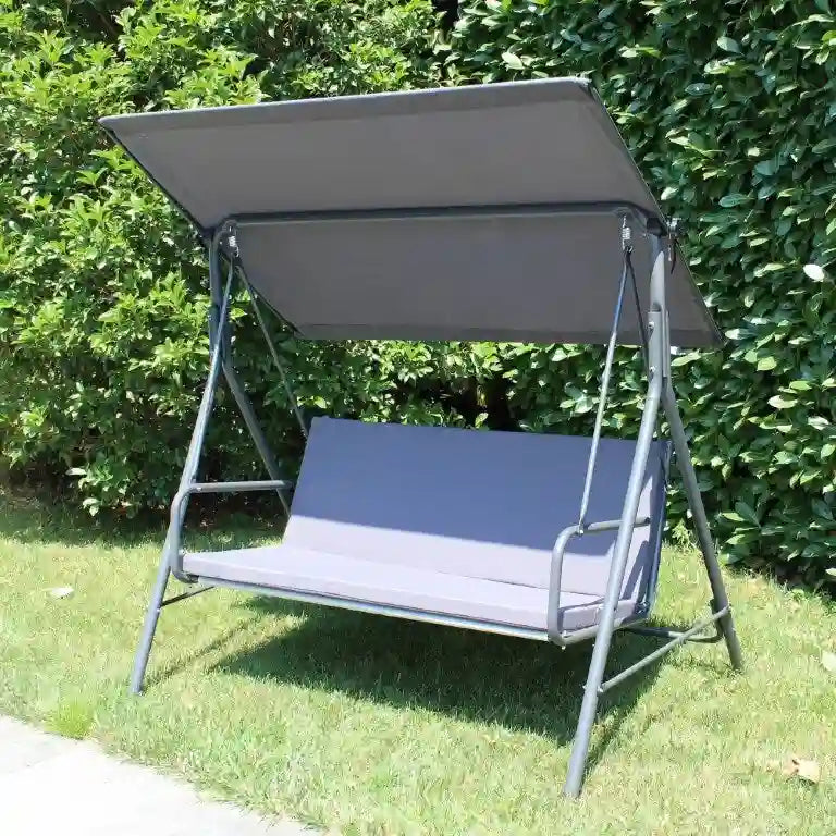 Dondolo da esterno a 2 posti Sunjoy con tettuccio regolabile per patio, giardino e cortile
