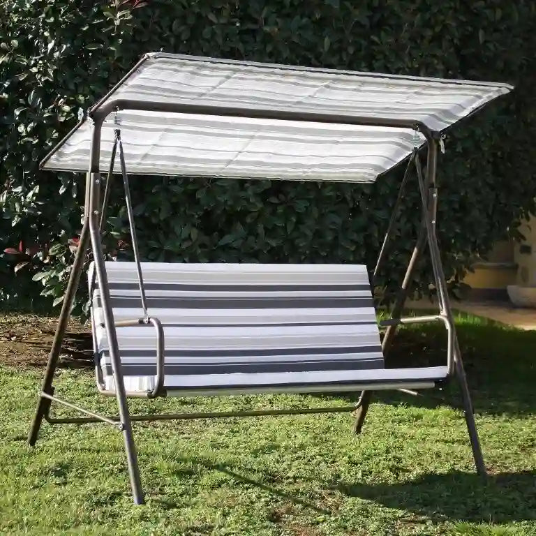 Dondolo da esterno a 2 posti Sunjoy con tettuccio regolabile per patio, giardino e cortile
