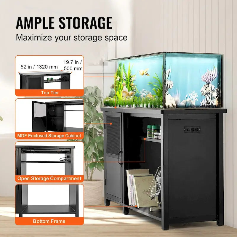 Supporto per acquario Supporto per terrario con spazio di archiviazione, armadietto e kit di ferramenta