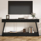 Tavolo da ingresso extra lungo da 70,87 pollici, consolle stretta a 2 livelli con contenitore - 70,87L x 11,81P x 31,5A