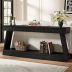 Tavolo da ingresso extra lungo da 70,87 pollici, consolle stretta a 2 livelli con contenitore - 70,87L x 11,81P x 31,5A