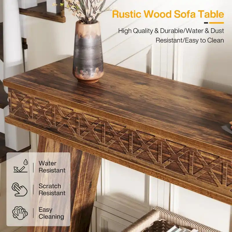 Tavolo da ingresso extra lungo da 70,87 pollici, consolle stretta a 2 livelli con contenitore - 70,87L x 11,81P x 31,5A