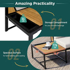 Set da divano da esterno 4 pezzi con cuscini impermeabili e design resistente in ferro e legno
