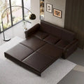 Divano letto Chesterfield estraibile a 3 posti King size, divano letto convertibile in velluto/ecopelle con finiture borchiate e braccioli arrotolati
