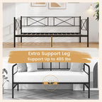 Gymax Letto singolo in metallo, daybed moderno con piattaforma, in metallo resistente