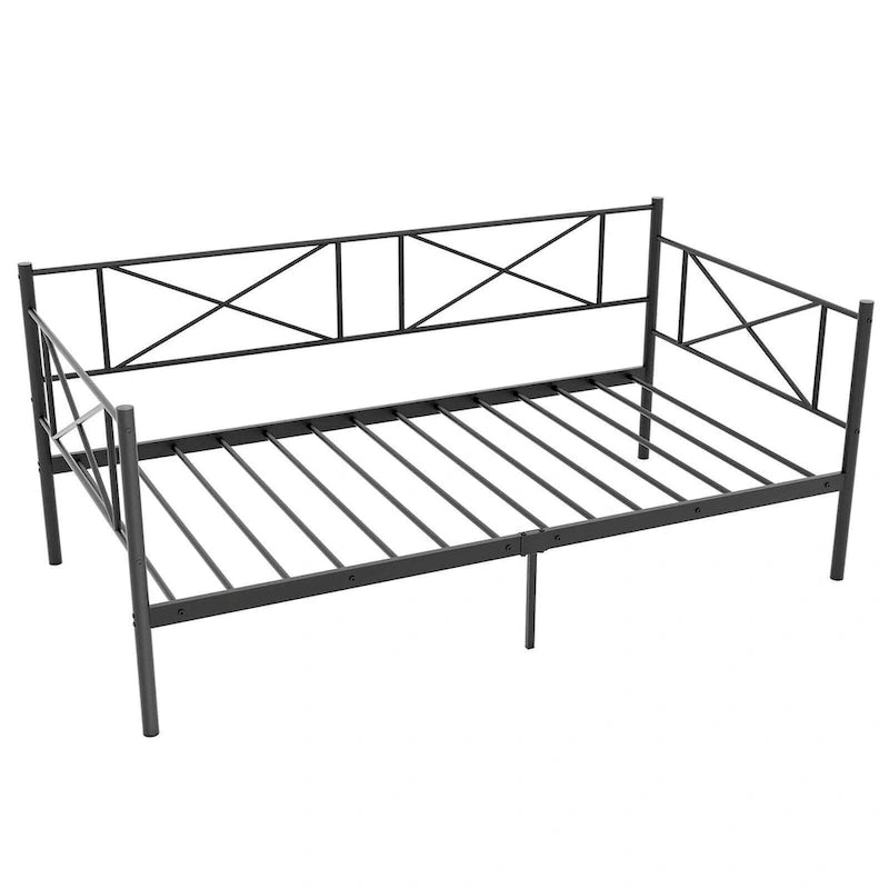 Gymax Letto singolo in metallo, daybed moderno con piattaforma, in metallo resistente