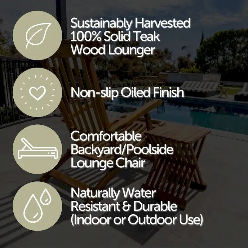 Lettino da sole per esterno Nordic Teak naturale