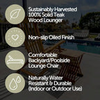 Lettino da sole per esterno Nordic Teak naturale