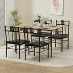 Set di tavolo e sedie da pranzo VECELO 3/5 pezzi, set da pranzo marrone antico