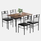 Set di tavolo e sedie da pranzo VECELO 3/5 pezzi, set da pranzo marrone antico