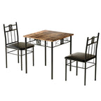 Set di tavolo e sedie da pranzo VECELO 3/5 pezzi, set da pranzo marrone antico