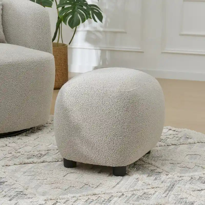 KINWELL Pouf poggiapiedi rivestito in ciniglia, largo 23 pollici, poggiapiedi per divano, poltrona