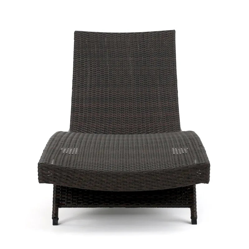 Mach Chaise Lounger, Dark Brown Rattan Wicker Frame, Outdoor, 79 Inch