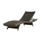 Mach Chaise longue, telaio in vimini di rattan marrone scuro, per esterni, 79 pollici