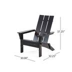 Sedia Adirondack Pieghevole da Esterno, in Acciaio Nero Rustico e Legno di Acacia