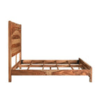 HomeRoots Telaio letto king size in legno massello con bordo vivo marrone