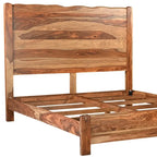 HomeRoots Telaio letto king size in legno massello con bordo vivo marrone