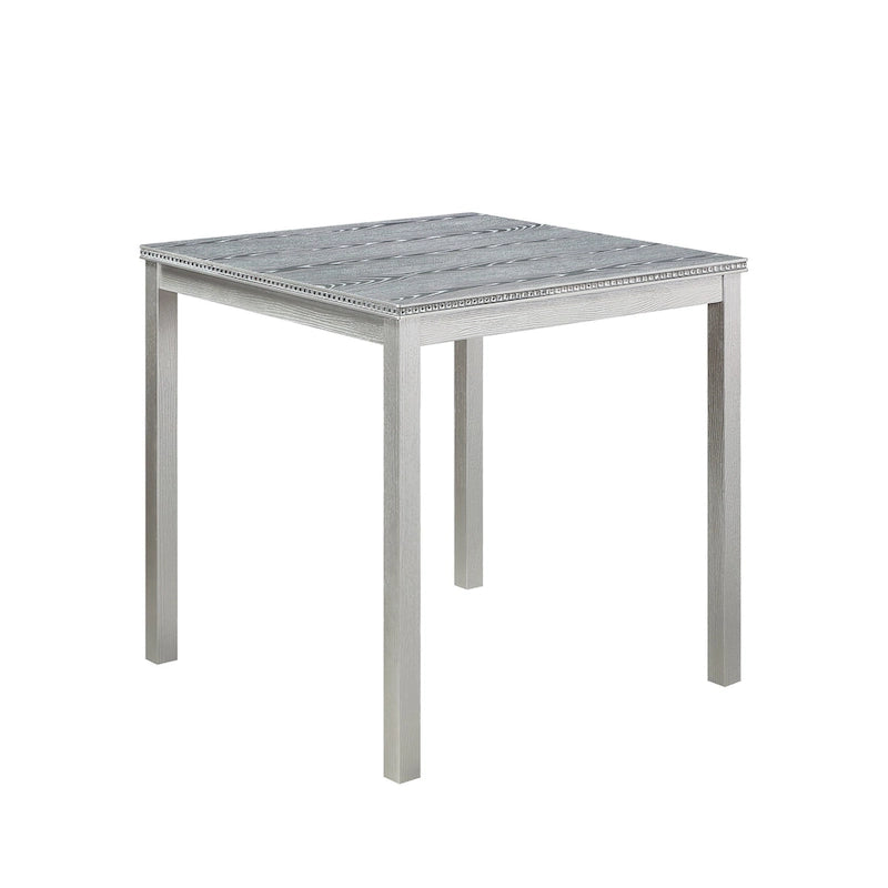 Set da Pranzo 5 Pezzi, Tavolo Alto con 4 Sedie Imbottite, Mobili per Sala da Pranzo in Legno