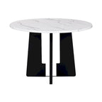 Set da Tavolo e Sedie da Cucina da 5 Pezzi, Set da Pranzo Rotondo per 4 Persone, 4 Sedie Imbottite con Gambe in Legno di Gomma