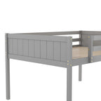 Letto a soppalco basso in legno massiccio con scaletta rimovibile, struttura letto in legno