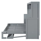 Letto a scomparsa Queen/Full Size con sollevamento idraulico e design con scrivania