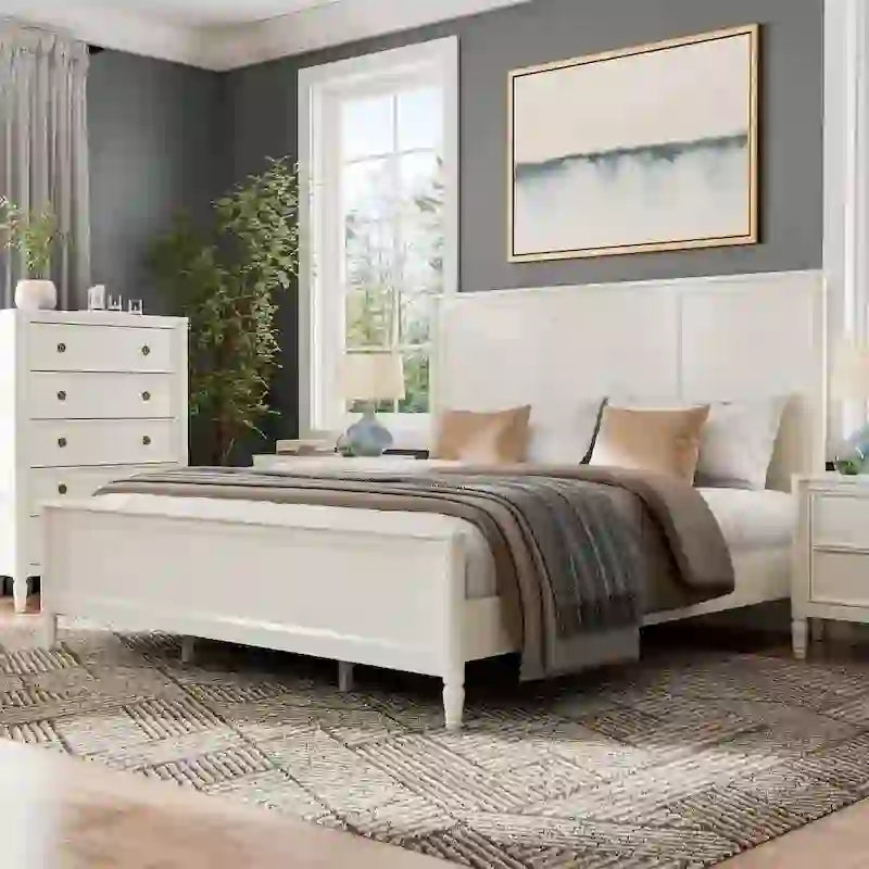 Furniture of America Letto a Pannelli Classico Moderno in Legno Massello Arlena
