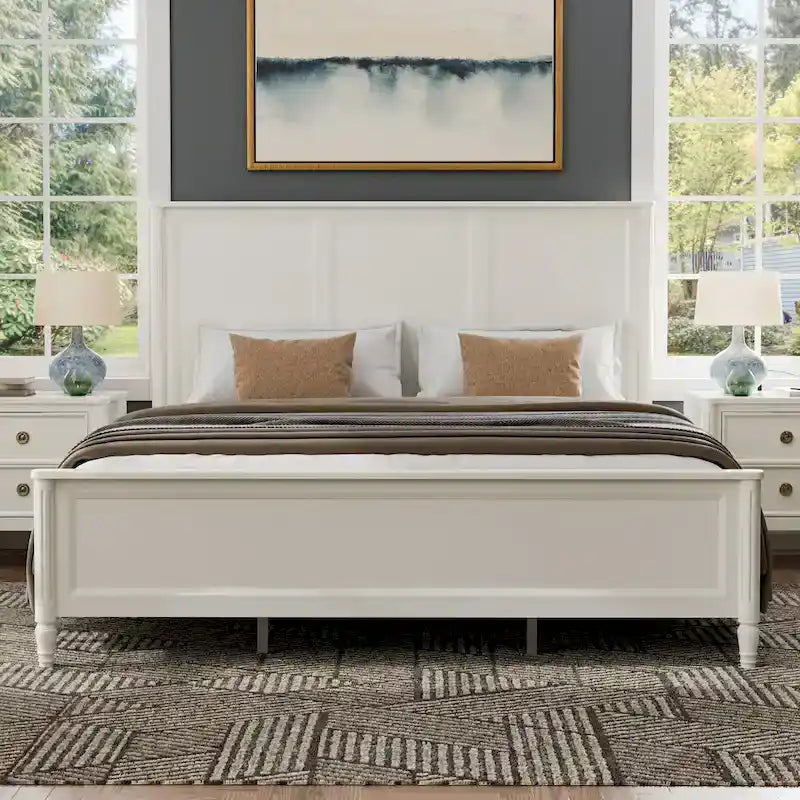 Furniture of America Letto a Pannelli Classico Moderno in Legno Massello Arlena