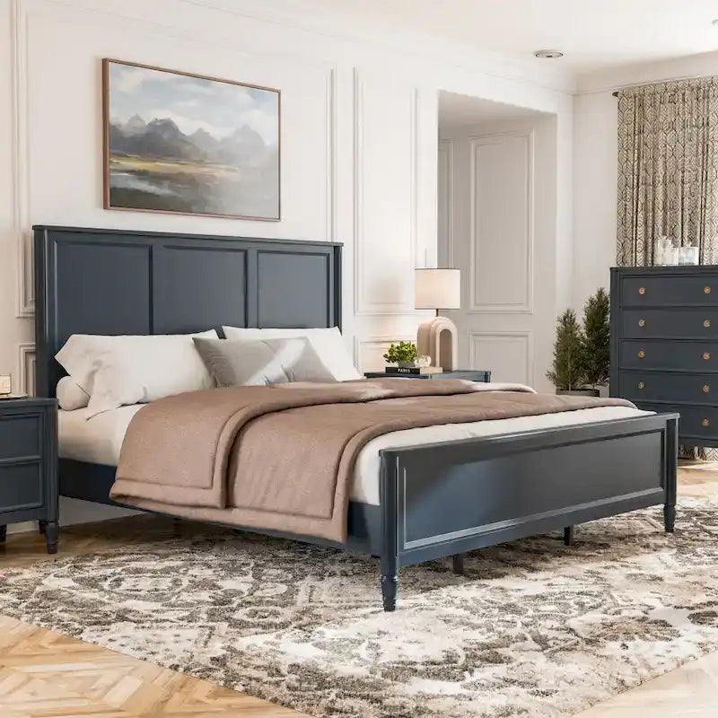 Furniture of America Letto a Pannelli Classico Moderno in Legno Massello Arlena