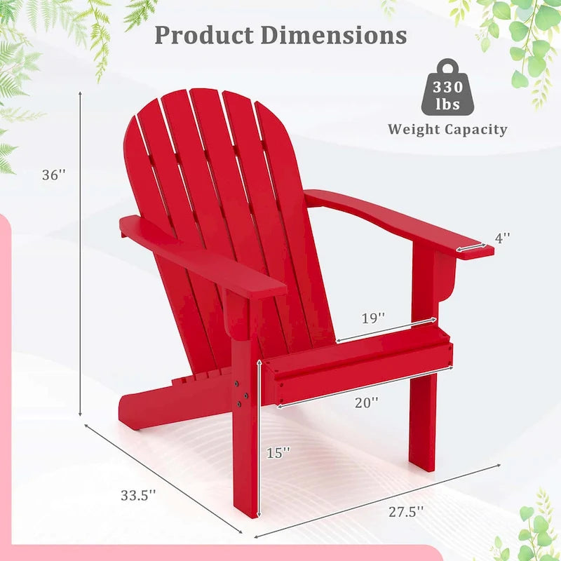 Sedia Costway Adirondack da patio con seduta inclinata, schienale alto e larga – Vedi dettagli