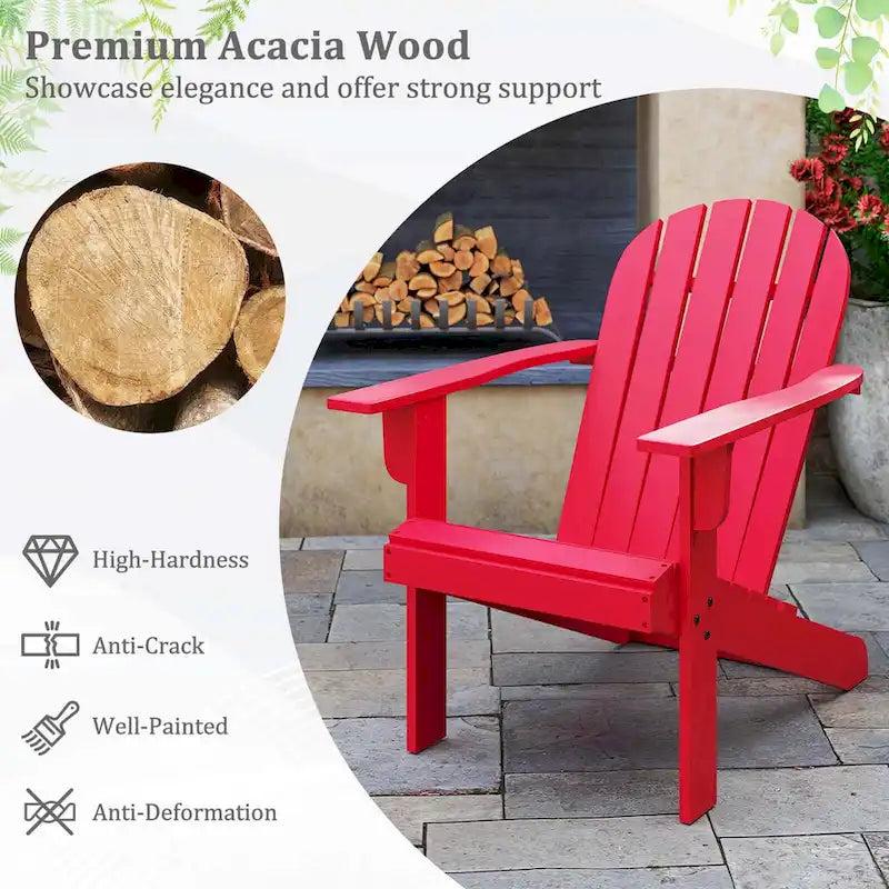 Sedia Costway Adirondack da patio con seduta inclinata, schienale alto e larga – Vedi dettagli