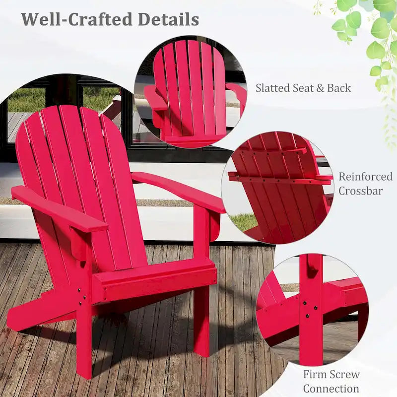 Sedia Costway Adirondack da patio con seduta inclinata, schienale alto e larga – Vedi dettagli