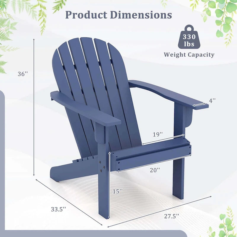 Sedia Costway Adirondack da patio con seduta inclinata, schienale alto e larga – Vedi dettagli