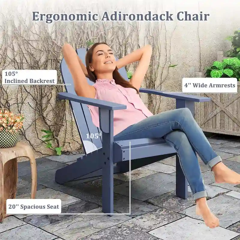 Sedia Costway Adirondack da patio con seduta inclinata, schienale alto e larga – Vedi dettagli