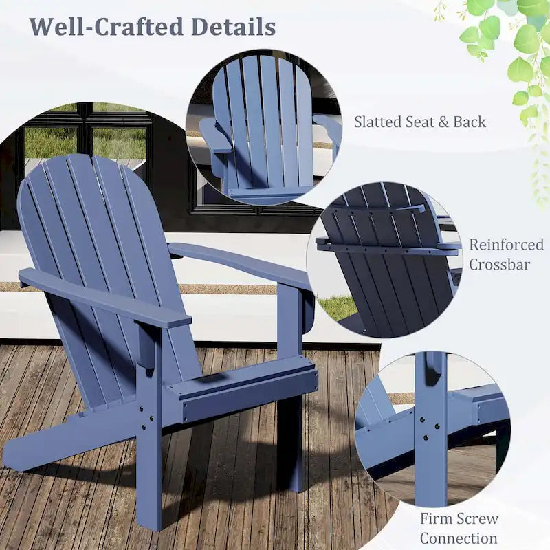 Sedia Costway Adirondack da patio con seduta inclinata, schienale alto e larga – Vedi dettagli