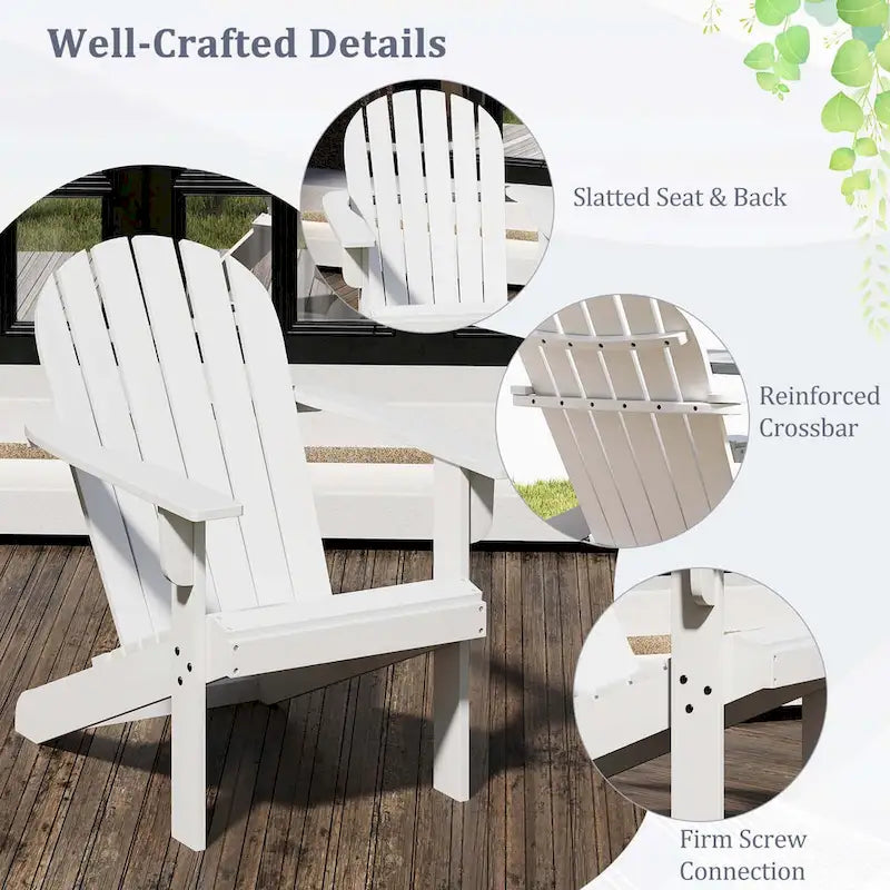 Sedia Costway Adirondack da patio con seduta inclinata, schienale alto e larga – Vedi dettagli