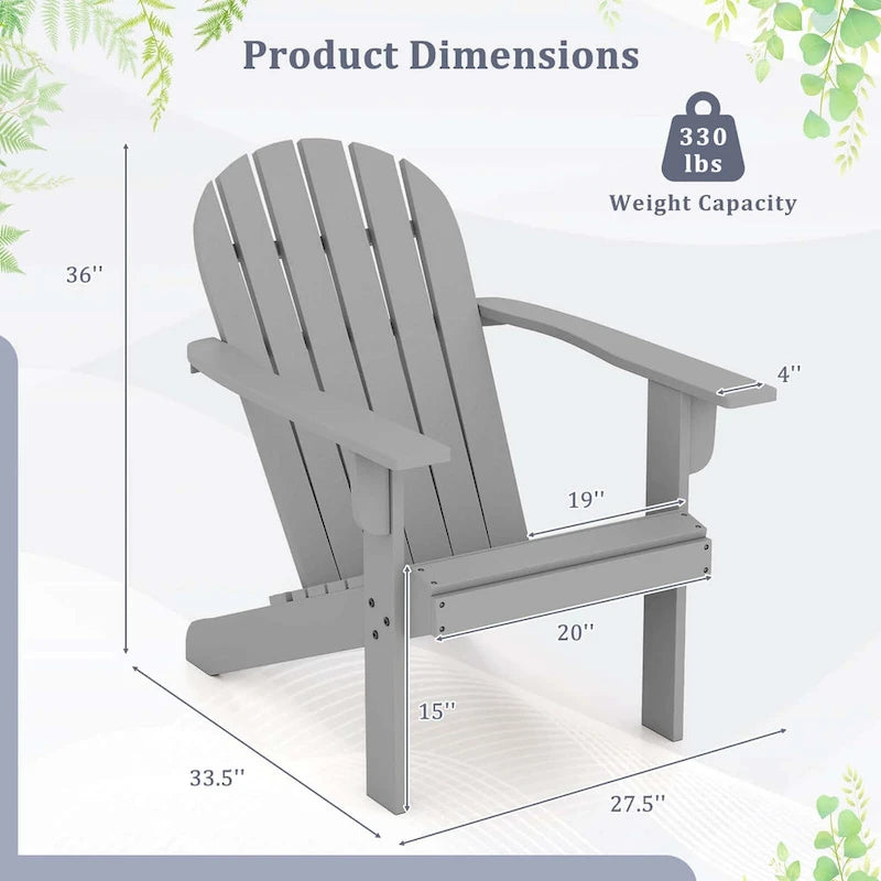 Sedia Costway Adirondack da patio con seduta inclinata, schienale alto e larga – Vedi dettagli