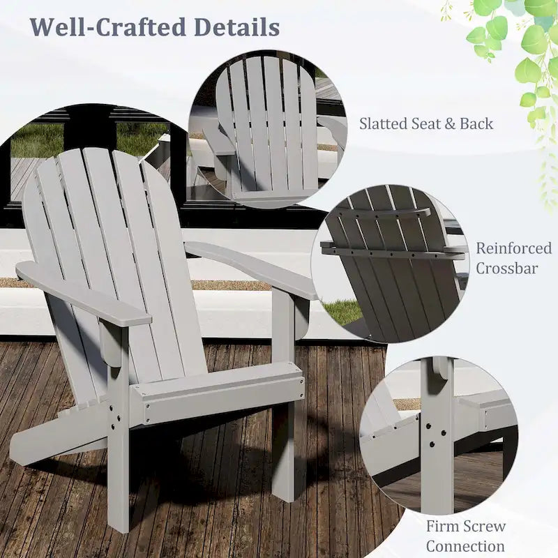 Sedia Costway Adirondack da patio con seduta inclinata, schienale alto e larga – Vedi dettagli