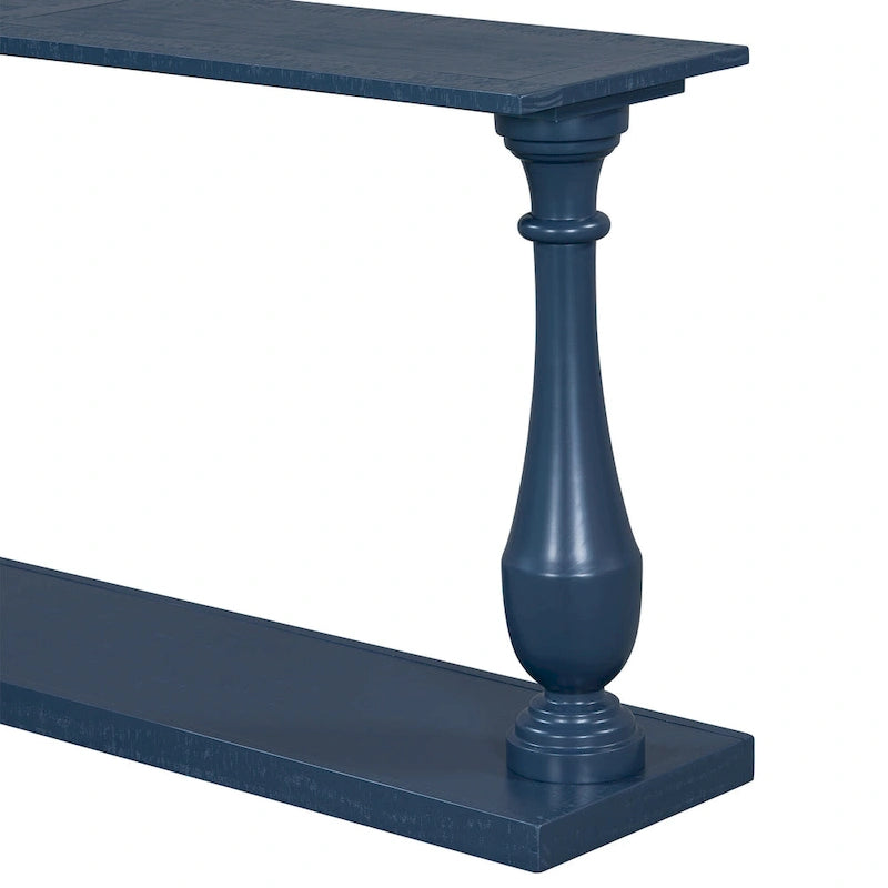 Tavolino consolle con design a base a vaso, tavolino stretto da ingresso, tavolino da divano con ripiano inferiore