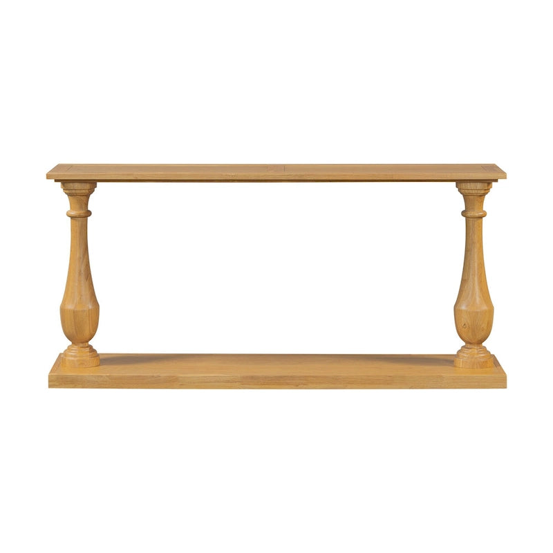Tavolino consolle con design a base a vaso, tavolino stretto da ingresso, tavolino da divano con ripiano inferiore