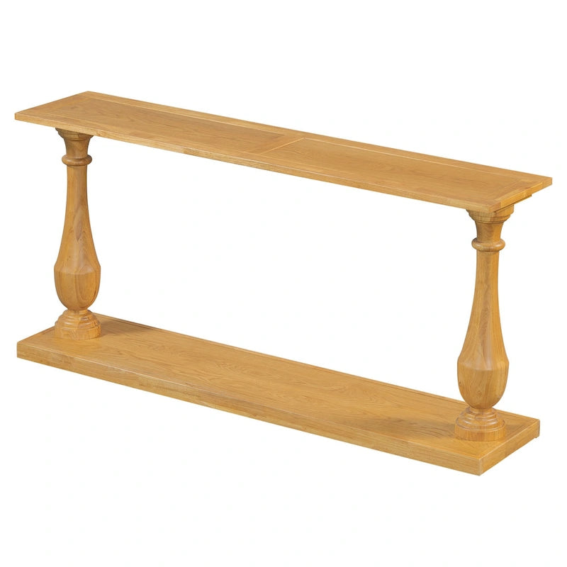 Tavolino consolle con design a base a vaso, tavolino stretto da ingresso, tavolino da divano con ripiano inferiore