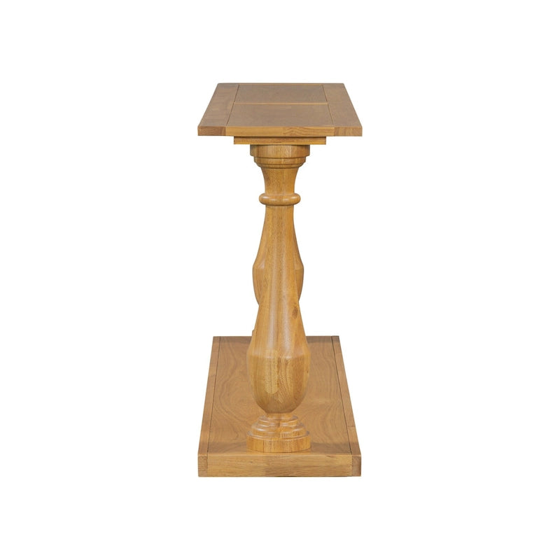 Tavolino consolle con design a base a vaso, tavolino stretto da ingresso, tavolino da divano con ripiano inferiore
